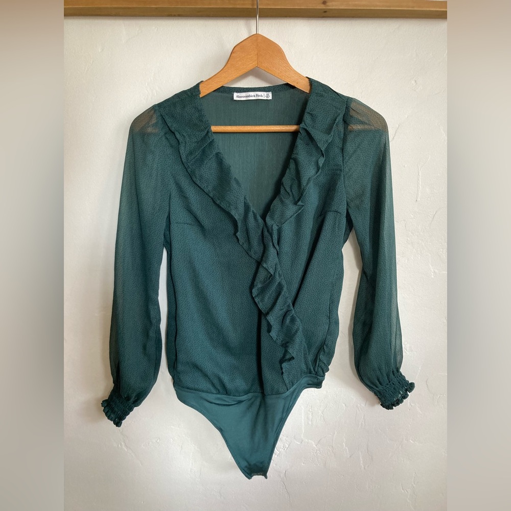 Abercrombie & Fitch Sheer Festive Women’s Thong Bodysuit Size XS